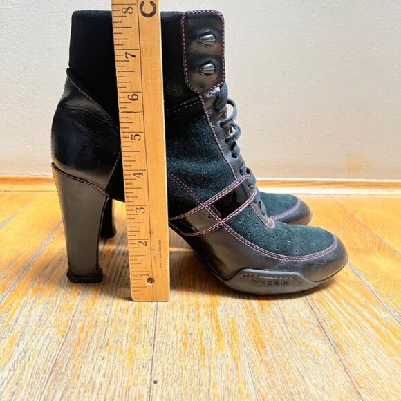 Cole Haan Nike Air Georgetown Granny Black Lace Up Heels Sz 7.5B - Picture 11 of 12